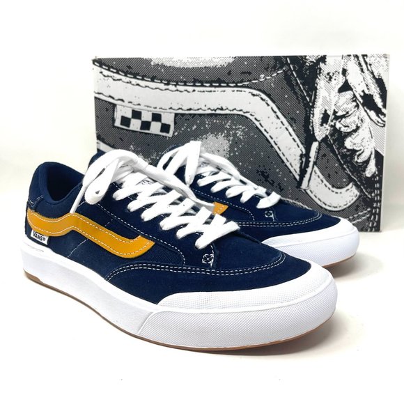 Vans Berle Navy Gold Low Top Suede Skate Shoes Women's Size 9 9.5 VN0A5JIJNGL - Picture 7 of 11